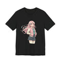 Anime Girl Graphic Tee — Pink-Haired Schoolgirl Illustration T-Shirt
